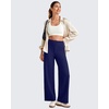 image:imageG4Free EverGoing Wide Leg Ankle Pants for Women 78 Length Yoga Dress Pants High Waist Stretch with Pockets Casual WorkRoyal Blue