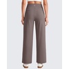 image:imageG4Free EverGoing Wide Leg Ankle Pants for Women 78 Length Yoga Dress Pants High Waist Stretch with Pockets Casual WorkTaupe