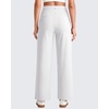 image:imageG4Free EverGoing Wide Leg Ankle Pants for Women 78 Length Yoga Dress Pants High Waist Stretch with Pockets Casual WorkWhite