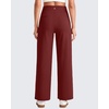 image:imageG4Free EverGoing Wide Leg Ankle Pants for Women 78 Length Yoga Dress Pants High Waist Stretch with Pockets Casual WorkWine