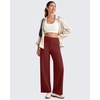 image:imageG4Free EverGoing Wide Leg Ankle Pants for Women 78 Length Yoga Dress Pants High Waist Stretch with Pockets Casual WorkWine