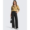 image:imageG4Free EverGoing Womens Wide Leg Dress Pants Pull On Stretchy High Waisted Casual Trousers with PocketsBlack