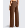 image:imageG4Free EverGoing Womens Wide Leg Dress Pants Pull On Stretchy High Waisted Casual Trousers with PocketsDark Coffee