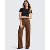 image:imageG4Free EverGoing Womens Wide Leg Dress Pants Pull On Stretchy High Waisted Casual Trousers with PocketsDark Coffee