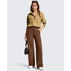 image:imageG4Free EverGoing Womens Wide Leg Dress Pants Pull On Stretchy High Waisted Casual Trousers with PocketsDark Coffee