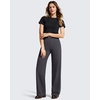 image:imageG4Free EverGoing Womens Wide Leg Dress Pants Pull On Stretchy High Waisted Casual Trousers with PocketsDark Gray