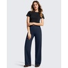 image:imageG4Free EverGoing Womens Wide Leg Dress Pants Pull On Stretchy High Waisted Casual Trousers with PocketsDark Navy