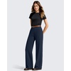 image:imageG4Free EverGoing Womens Wide Leg Dress Pants Pull On Stretchy High Waisted Casual Trousers with PocketsDark Navy