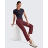 image:imageG4Free ShiftReady Womens Ankle Dress Yoga Pants with Pockets Stretchy Business Casual Slacks Work Trousers Travel PantDark Burgundy
