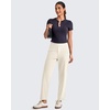 image:imageG4Free ShiftReady Womens Ankle Dress Yoga Pants with Pockets Stretchy Business Casual Slacks Work Trousers Travel PantIvory
