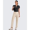 image:imageG4Free ShiftReady Womens Ankle Dress Yoga Pants with Pockets Stretchy Business Casual Slacks Work Trousers Travel PantLight Khaki
