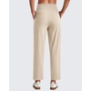 image:imageG4Free ShiftReady Womens Ankle Dress Yoga Pants with Pockets Stretchy Business Casual Slacks Work Trousers Travel PantLight Khaki