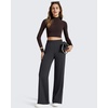 image:imageG4Free ShiftReady Womens Casual Pants with Pockets Wide Leg Elastic Waist Pants StretchBlack