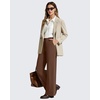 image:imageG4Free ShiftReady Womens Casual Pants with Pockets Wide Leg Elastic Waist Pants StretchDark Coffee