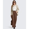 image:imageG4Free ShiftReady Womens Casual Pants with Pockets Wide Leg Elastic Waist Pants StretchDark Coffee