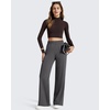 image:imageG4Free ShiftReady Womens Casual Pants with Pockets Wide Leg Elastic Waist Pants StretchDark Gray
