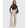 image:imageG4Free ShiftReady Womens Casual Pants with Pockets Wide Leg Elastic Waist Pants StretchLight Khaki