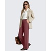 image:imageG4Free ShiftReady Womens Casual Pants with Pockets Wide Leg Elastic Waist Pants StretchWine