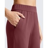 image:imageG4Free ShiftReady Womens Casual Pants with Pockets Wide Leg Elastic Waist Pants StretchWine