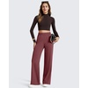 image:imageG4Free ShiftReady Womens Casual Pants with Pockets Wide Leg Elastic Waist Pants StretchWine