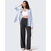 image:imageG4Free ShiftReady Womens Wide Leg Yoga Dress Pants with Pockets High Waisted Work Trousers Dressy CasualBlack