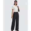 image:imageG4Free ShiftReady Womens Wide Leg Yoga Dress Pants with Pockets High Waisted Work Trousers Dressy CasualBlack Pinstripe