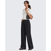 image:imageG4Free ShiftReady Womens Wide Leg Yoga Dress Pants with Pockets High Waisted Work Trousers Dressy CasualBlack Pinstripe