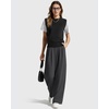 image:imageG4Free ShiftReady Womens Wide Leg Yoga Dress Pants with Pockets High Waisted Work Trousers Dressy CasualDark Gray