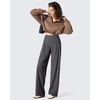 image:imageG4Free ShiftReady Womens Wide Leg Yoga Dress Pants with Pockets High Waisted Work Trousers Dressy CasualDark Gray