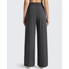 image:imageG4Free ShiftReady Womens Wide Leg Yoga Dress Pants with Pockets High Waisted Work Trousers Dressy CasualDark Gray