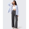 image:imageG4Free ShiftReady Womens Wide Leg Yoga Dress Pants with Pockets High Waisted Work Trousers Dressy CasualDark Gray