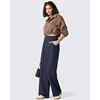 image:imageG4Free ShiftReady Womens Wide Leg Yoga Dress Pants with Pockets High Waisted Work Trousers Dressy CasualDark Navy