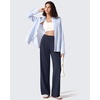 image:imageG4Free ShiftReady Womens Wide Leg Yoga Dress Pants with Pockets High Waisted Work Trousers Dressy CasualDark Navy
