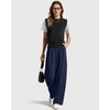 image:imageG4Free ShiftReady Womens Wide Leg Yoga Dress Pants with Pockets High Waisted Work Trousers Dressy CasualDark Navy