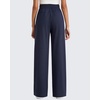 image:imageG4Free ShiftReady Womens Wide Leg Yoga Dress Pants with Pockets High Waisted Work Trousers Dressy CasualDark Navy Pinstripe
