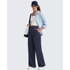 image:imageG4Free ShiftReady Womens Wide Leg Yoga Dress Pants with Pockets High Waisted Work Trousers Dressy CasualDark Navy Pinstripe