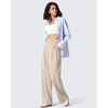 image:imageG4Free ShiftReady Womens Wide Leg Yoga Dress Pants with Pockets High Waisted Work Trousers Dressy CasualLight Khaki