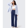 image:imageG4Free ShiftReady Womens Wide Leg Yoga Dress Pants with Pockets High Waisted Work Trousers Dressy CasualRoyal Blue