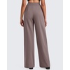 image:imageG4Free ShiftReady Womens Wide Leg Yoga Dress Pants with Pockets High Waisted Work Trousers Dressy CasualTaupe