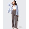 image:imageG4Free ShiftReady Womens Wide Leg Yoga Dress Pants with Pockets High Waisted Work Trousers Dressy CasualTaupe