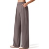 image:imageG4Free ShiftReady Womens Wide Leg Yoga Dress Pants with Pockets High Waisted Work Trousers Dressy CasualTaupe