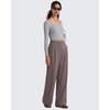 image:imageG4Free ShiftReady Womens Wide Leg Yoga Dress Pants with Pockets High Waisted Work Trousers Dressy CasualTaupe Pinstripe