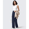 image:imageG4Free ShiftReady Womens Yoga Dress Pants with Pockets Wide Leg Work Pants High Waist Dressy Casual TrousersDark Navy
