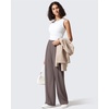image:imageG4Free ShiftReady Womens Yoga Dress Pants with Pockets Wide Leg Work Pants High Waist Dressy Casual TrousersTaupe