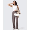 image:imageG4Free ShiftReady Womens Yoga Dress Pants with Pockets Wide Leg Work Pants High Waist Dressy Casual TrousersTaupe