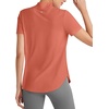 image:imageG4Free Skimetic UPF 50 Womens Workout Tops Short Sleeve Half Zip Golf Shirts Loose Fit Athletic Gym Tshirts RunningBurnt Orange