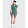 image:imageG4Free Skimetic UPF 50 Womens Workout Tops Short Sleeve Half Zip Golf Shirts Loose Fit Athletic Gym Tshirts RunningMyrtle Green