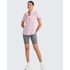 image:imageG4Free Skimetic UPF 50 Womens Workout Tops Short Sleeve Half Zip Golf Shirts Loose Fit Athletic Gym Tshirts RunningPink