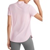 image:imageG4Free Skimetic UPF 50 Womens Workout Tops Short Sleeve Half Zip Golf Shirts Loose Fit Athletic Gym Tshirts RunningPink