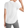 image:imageG4Free Skimetic UPF 50 Womens Workout Tops Short Sleeve Half Zip Golf Shirts Loose Fit Athletic Gym Tshirts RunningWhite